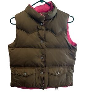 Pink & Brown Reversible Puffer‎ Vest American Eagle Womens Medium